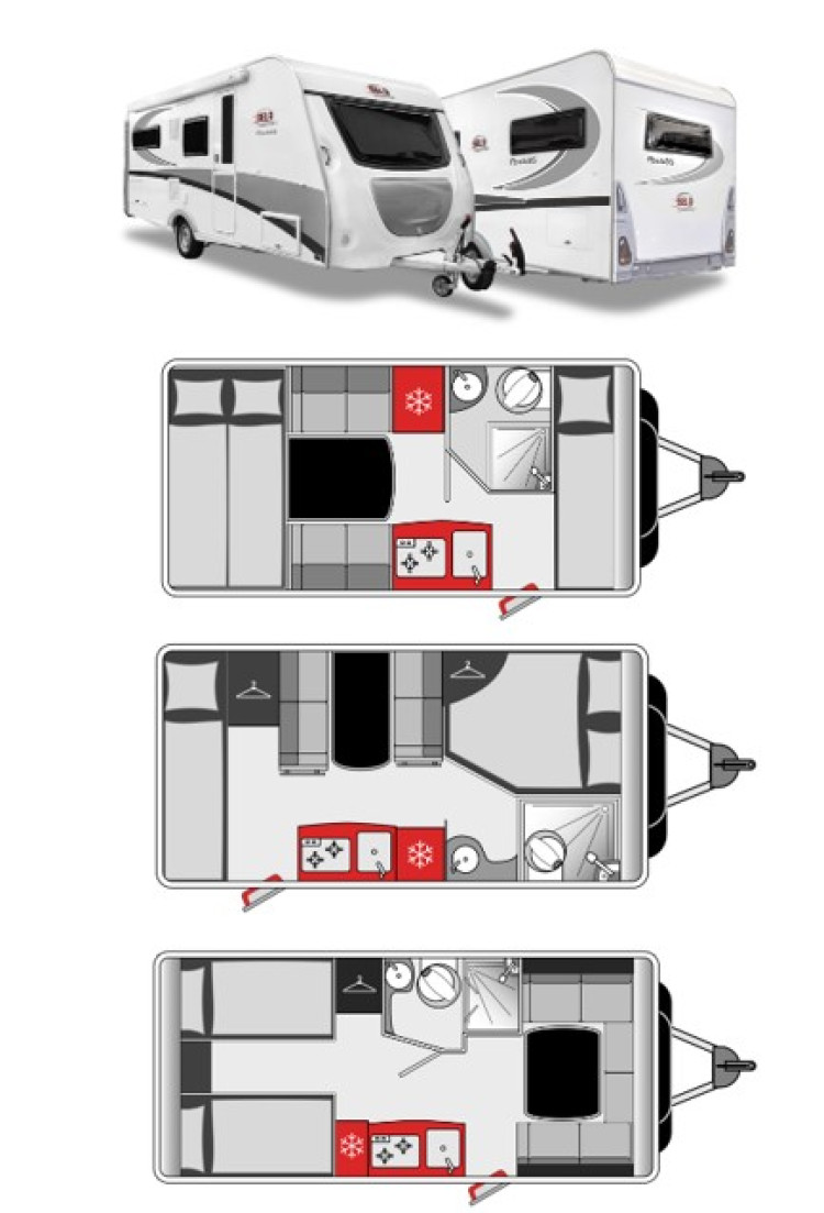 BELA Wohnwagen in drei Grundrissen